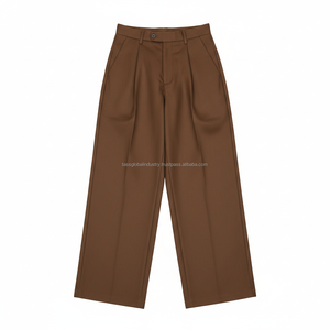 Pantalones Casuales de Pierna Ancha y Corte Holgado para Hombre, Estilo Coreano, Cintura Elástica, de Lona, Diseño Nuevo - Product Image 4