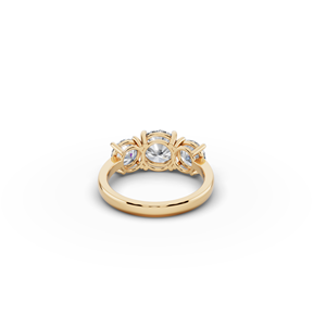 Grande bague à trois pierres en diamant de culture - Product Image 5
