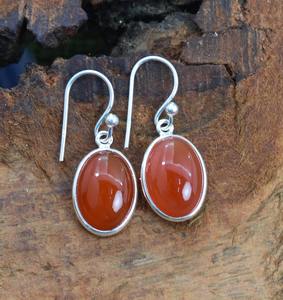 925 solide en argent Sterling pierres précieuses Spinner boucles d'oreilles cornaline Spinner à la main filles boucles d'oreilles femmes balancent bijoux en argent - Product Image 2