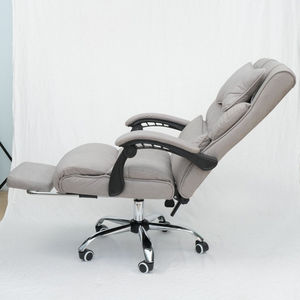 GAK882 Modern Reclining Office Chair Adjustable Headrest Chrome Metal PU Leather Features <b>Footrest</b> Massage for Home Office Use - Product Image 5