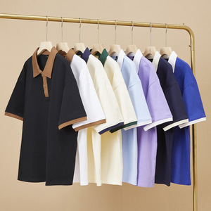 Polo de Golf de Lujo para Hombre, Corte Ajustado, Tejido de Seda de Alta Calidad, Color Oscuro, Corto, Diseño Sólido, Bordado Personalizado, Suministro ODM - Product Image 2