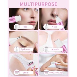 Depiladora y Afeitadora Eléctrica 5 en 1 para Mujer, Carga USB, Pantalla Digital, para Cuerpo, Axilas, Bikini, Cejas y Nariz - Product Image 3
