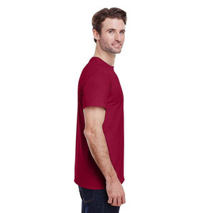 T-shirt d'été uni à manches courtes et col en O 100% coton tricoté pour hommes - Product Image 2