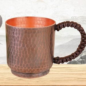 แก้วน้ำทองแดงแท้ทำมือ พรีเมียม เป็นมิตรกับสิ่งแวดล้อม ลายตอกแบบเรียบง่าย ความจุขนาดใหญ่ สำหรับสุขภาพแบบดั้งเดิม ขายส่ง - Product Image 3