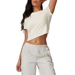 New Style Regular <b>Fit</b> <b>Crop</b> Top Breathable <b>T</b>-<b>Shirt</b> Women Hip Hop Printed <b>Shirts</b> Polyester/Cotton Quick Dry Wholesale Casual - Product Image 3