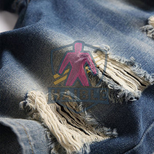 กางเกงยีนส์ขาสั้นผู้ชายดีไซน์ทันสมัยสั่งทำได้ ระบายอากาศดี เป็นมิตรกับสิ่งแวดล้อม บริการ OEM ราคาถูก พร้อมจำหน่าย - Product Image 5