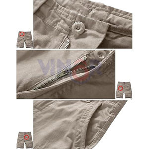 กางเกงขาสั้นคาร์โก้ผู้ชายกางเกงขาสั้นผ้าฝ้ายโพลีเอสเตอร์หลายกระเป๋าสวมใส่ในฤดูร้อนสวมใส่สบาย - Product Image 5