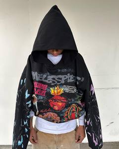 Fabricante personalizado cono capucha sudaderas con capucha hombres pulóver diseño personalizado blanco cono sudaderas con capucha DTG impresión Sudadera con capucha hombres - Product Image 6