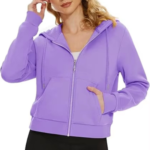 2025 sweat à capuche zippé intégral en tissu éponge lourd avec impression bouffante logo personnalisé broderie conception personnalisable sweats à capuche pour femmes - Product Image 1