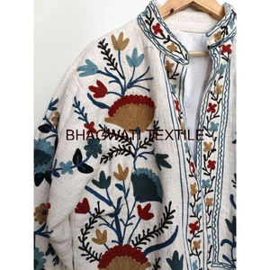 Haute qualité manteau coton Suzani vêtements d'extérieur bohème veste d'hiver vêtements de plage robe courte vêtements d'hiver broderie veste - Product Image 3