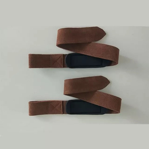 Weightlifting <b>Leather</b> Sheep Skin <b>Wrist</b> <b>Straps</b> Non-slip Support Custom Logo Option Unisex Gym Fitness <b>Straps</b> - Product Image 2
