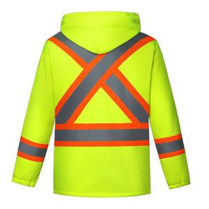 Chaqueta de seguridad de alta visibilidad personalizada Estilo de cremallera de moda con impresión de logotipo Impermeable y ropa de seguridad de talla grande en colores personalizados - Product Image 3