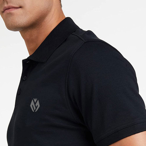 T-shirt à col Polo pour homme, couleur noire, 2023 coton, design personnalisé, meilleure vente, 100% - Product Image 5