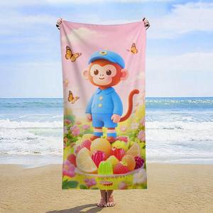 Serviette de plage en coton jetable compressée imprimée, best-seller, avec logo personnalisé, séchage rapide, grande taille, été - Product Image 6