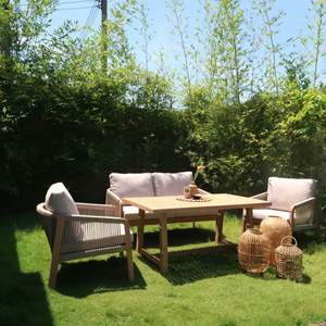 Juego de sofá ecológico de madera maciza minimalista moderno personalizado, mesa de centro para uso en exteriores, logotipo de Color personalizable de alta calidad - Product Image 2