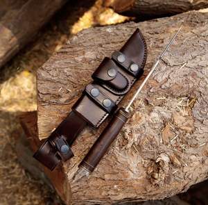 Cuchillo de Supervivencia para Campismo y Caza, Hecho a Mano con Acero de Damasco de Alta Calidad, con Mango de Madera y Funda Personalizada - Product Image 5