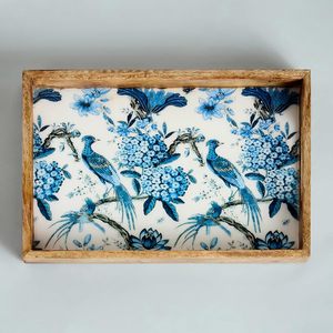 Plateau de service en bois assaisonné avec double poignée pour servir des collations dans des motifs attrayants, grande taille, plateau de service décoratif, meilleur prix - Product Image 3