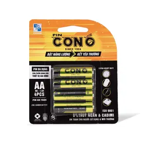 1.5V AA / R6 / UM3 헤비 듀티 아연-탄소 드라이 셀 배터리-알루미늄 스티커 자켓-Eagle/ Con O/ OEM 베트남에서 만든