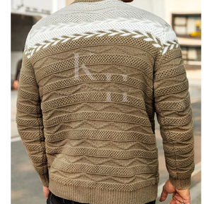 Suéter de lana transpirable de manga larga para hombre, ropa de oficina cálida de invierno con ajuste cómodo - Product Image 4