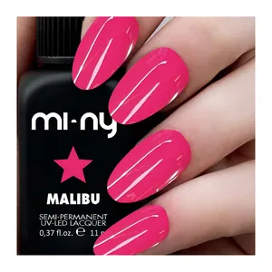 HIGH QUALITY ITALIAN MOOD LONG LASTING GEL NAIL POLISH 8 FREE FORMULATION EXTRA GLOSSY FINISH COLOR NAME: MALIBU SIZE: 11 ML