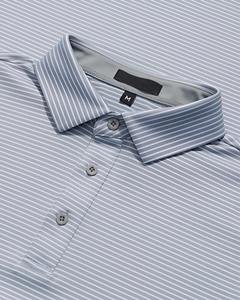 Golf pour hommes de performance intemporelle pour polos tissu spandex en polyester extensible dans les 4 sens à rayures classiques anti-microbiennes au Vietnam - Product Image 5