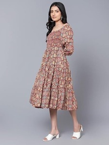 Vestido bohemio floral de algodón, vestido de verano hecho a mano para mujer, ropa informal ligera, Vestido corto para vacaciones o Playa, ropa elegante - Product Image 4