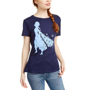 T-shirt Grafica Disney Frozen per Bambini, in Cotone Jersey Traspirante, Taglia Unica, Versione Aderente per Bambina, Blu Medio, Taglia L - Product Image 1