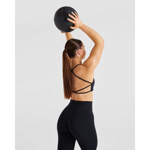 Vente en gros de soutien-gorge de sport personnalisé noir à dos croisé flatteur décolleté en V à bretelles dos nouveau soutien-gorge de sport à impact élevé pour femmes adultes - Product Image 5