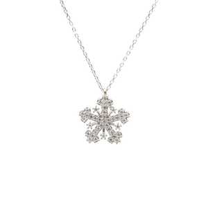 925 Sterling <b>Silver</b> Snowflake Necklace with White Stone Elegant Fine Cuff Links & Tie <b>Clips</b> - Product Image 6