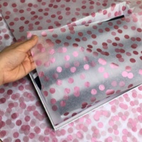 Papier de soie personnalisé avec estampage à chaud or rose métallisé pour emballage, papier de soie à motif marbré