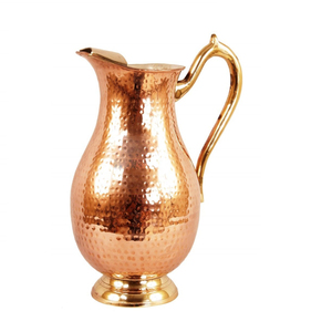 Prime Quality Pure <b>Copper</b> Water Jug With Brass Handle Hammered Design Kitchen Wedding Dining <b>Table</b> Drinking Jugs - Product Image 3