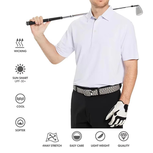 Vente en gros Polo de golf de performance sportive unisexe avec logo personnalisé polo de golf à manches courtes imprimé vierge pour hommes - Product Image 4