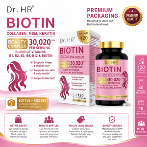 En stock – Capsules de complexe beauté à haute puissance de biotine 30020mcg avec collagène, MSM, kératine, <span class=keywords><strong>B1</strong></span>, B2, B3, <span class=keywords><strong>B6</strong></span>, B12 pour soutenir la santé des cheveux et de la peau - Product Image 6