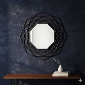 Handcrafted Golden Metal <b>Wall</b> Mounted Mirror with Artistic <b>Wire</b> Frame Design for Wedding and Home Decoration - Product Image 4