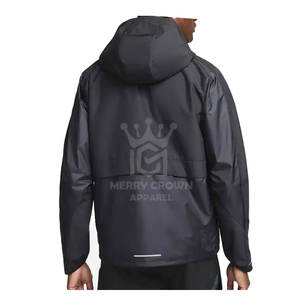 Chaqueta con Capucha para Hombre, Nueva, Personalizada, de Poliéster, Impermeable, Ligera, para Entrenamiento, con Cuello Alto, Cierre de Cremallera Frontal y Logotipo, para Invierno, Venta al Por Mayor - Product Image 2