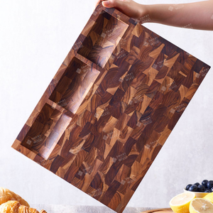 Grande planche à découper en bois de teck à grain bouté, de qualité supérieure, pour une utilisation professionnelle en cuisine - Product Image 2