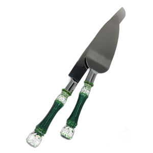 Bright Collection Ensemble couteau et serveur à gâteau 2 pièces en acier inoxydable de meilleure qualité avec vernis mat avec poignée en perles - Product Image 4