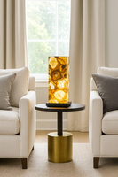 Lampe LED en résine faite à la main en forme de fleur, veilleuse, statue de plongée, thème sous-marin, cadeau fête des Mères, sac de pierres d'agate
