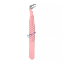 Pincettes à cils de bonne qualité, pointe en Fiber, Plasma, or Rose, Volume, pincettes à cils