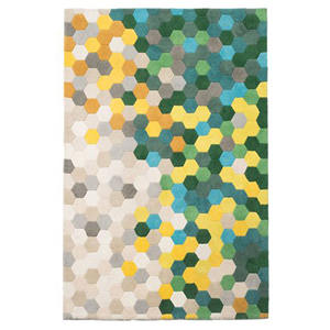 Tapis en laine moderne multicolore tufté à la main de couleur unie antidérapant réversible à poils hauts lavable pour la maison ou le pique-nique - Product Image 2