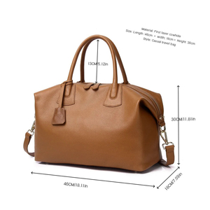 Bolso de Cuero de Gran Capacidad para Hombre, Bolsa de Viaje con Cierre de Cremallera, Estilo Deportivo, Cruzado, Hombro, Fitness, Vintage - Product Image 2