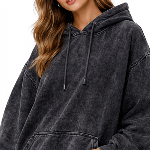 Sweat-shirt à capuche unisexe délavé style vintage, coupe ample, décontracté, imprimé numérique, style streetwear, idéal pour l'hiver - Product Image 5