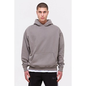 OEM personalizado pulóver Sudadera con capucha hombres de alta calidad de algodón mezclado francés polar tela patrón sólido Streetwear moda Puff impresión - Product Image 1
