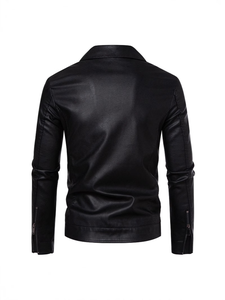 Chaqueta de Cuero Delgada para Hombre al por Mayor - Cuello Alto, Logotipo Frontal, Transpirable, Impermeable, Cortavientos, Secado Rápido, Cálida para Invierno, Personalizable - Product Image 5