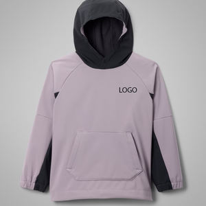 Veste en tissu polyester de haute qualité avec logo personnalisé et design à blocs de couleur pour garçons, pull avec poches kangourou, prix avantageux - Product Image 1