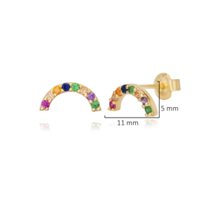 Colorful Mix CZ Stone Minimalist <b>Stud</b> Jewelry Handmade Wholesale 925 <b>Sterling</b> <b>Silver</b> <b>Earrings</b> - Product Image 2