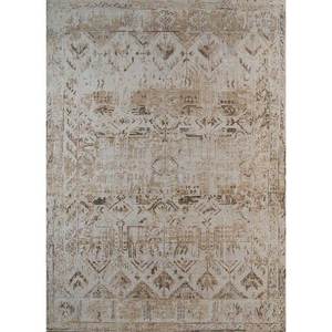 พรมขนสัตว์ถักมือ Erbe สีเบจและสีน้ำตาล ลายเหรียญรูปสี่เหลี่ยมผืนผ้า สำหรับทางเข้า โถงทางเดิน และห้องนั่งเล่น-GS-1069-CS-01 - Product Image 1