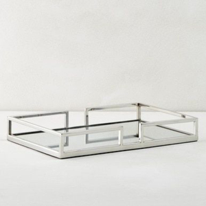Top Quality Glam <b>Hexagonal</b> Metal <b>Mirrored</b> Decorative Storage Tray Antique Silver Finish Geometric Iron Organizer For Home Decor - Product Image 5