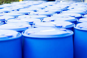 เครื่องเป่าแบบดรัมเป่าวงแหวนคู่สารเคมีเครื่องเป่าพลาสติกลิตร HDPE 200L 220ลิตร55แกลลอนทำเครื่องจักร250L สีฟ้า