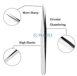 High Quality Stainless Steel <b>Eyelash</b> Tweezers Customizable Logo 75 Degree Pointed Fiber <b>Extensions</b> Eyebrows Tool - Product Image 4